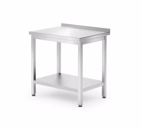 Wall table med shelf – bolted, depth 600 mm, HENDI, Kitchen Line, 800x600x(H)850mm