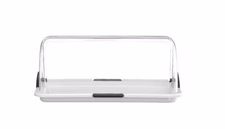 Roll-top display, HENDI, Single, Vit, 380x260x(H)170mm, Rectangular