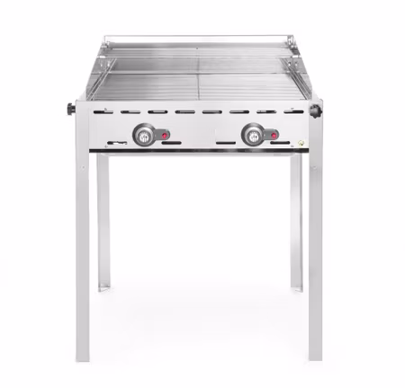 Grön Fire med 2 burners, HENDI, Profi Line, 2x GN 1/1 Grill grids, 11,6kW, 740x612x(H)825mm