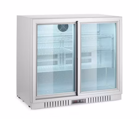 Back bar Kylskåp med 2 sliding doors, Arktic, 150L, Silver, 230V/175W, 900x520x(H)840mm