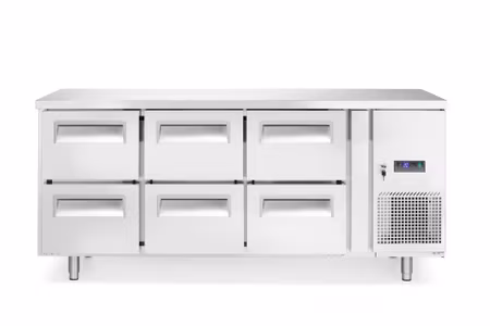 Kylbänk, 6 drawers, Arktic, Without backsplash, 204L, 230V/400W, 1795x700x(H)755mm