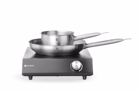 set: Induktionshäll 3500W + saucepan + frying Panna, HENDI, Svart, 230V/3500W, 320x395x(H)95mm