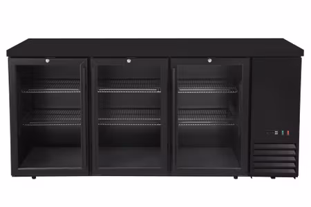 Refrigerated bar counter, Glas doors, Arktic, 6 shelves, 493L, Svart, 230V/185W, 1826x631x(H)865mm