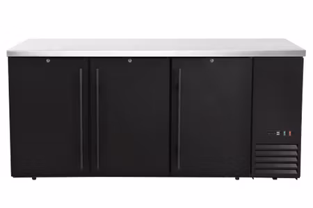 Refrigerated bar counter, solid doors, Arktic, 6 shelves, 493L, Svart, 230V/185W, 1826x631x(H)865mm
