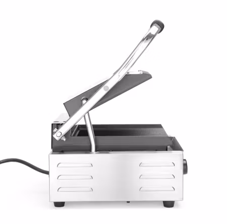 Kontaktgrill – single version, HENDI, ribbed top och bottom, 230V/1800W, 310x375x(H)216mm
