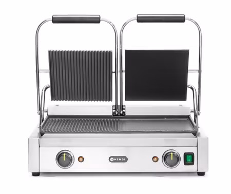 Kontaktgrill - double version, HENDI, half smooth, half ribbed, 230V/3600W, 570x375x(H)216mm