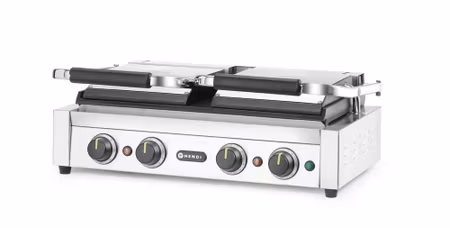 Kontaktgrill, double Grill med Timer, HENDI, Silver, 220-240V/3600W, 570x375x(H)216mm, Rectangular