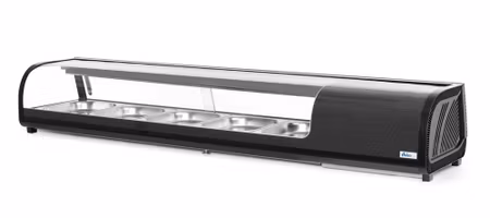 Sushi display, Arktic, Containers Ingår: 5x GN 1/2 (H)40 mm., Svart, 230V/190W, 420x1800x(H)265mm