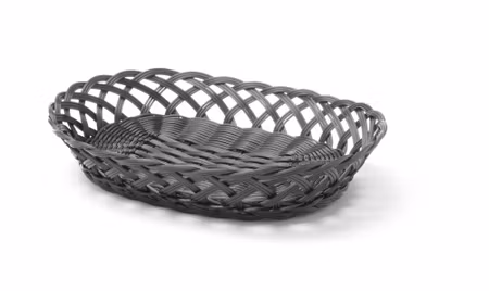 Baskets med woven sides, HENDI, oval, Svart, 320x230x(H)55mm