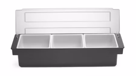 Condiment holder, BarUp, 3 containers, Svart, 480x150x(H)100mm