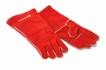 Värmetålig gloves, leather, HENDI, Röd, 2 pcs., (L)410mm