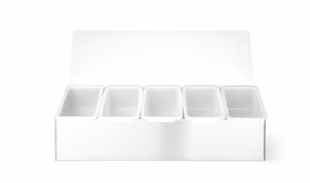 Condiment holder, BarUp, 5 containers, 375x140x(H)90mm