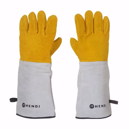 Värmetålig leather Grill gloves - 2 pcs, HENDI, 2 pcs., (L)460mm