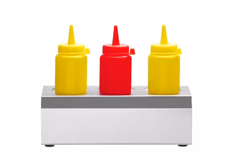 Sauce stand, HENDI, 3 holes ø57 mm, 229x90x(H)78mm