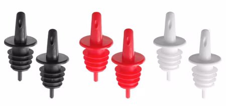 Free flow pourers, BarUp, 2 Svart, 2 Vit, 2 Röd, Röd, 6 pcs