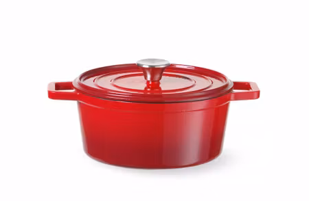 Cast iron casserole enamelled, HENDI, 3,7L, Röd, 317x240x(H)105mm, Round