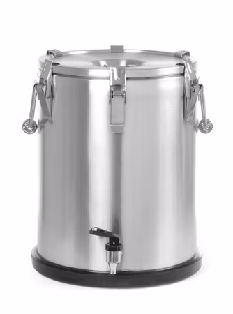 Insulated portable container – med a tap, HENDI, Profi Line, 25L, Silver, ⌀330x(H)430mm
