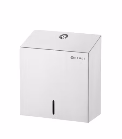 Paper towel dispenser, lockable, HENDI, 500 st., Silver, 260x120x(H)270mm