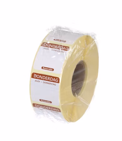 Daily food safety labels, multi-use, easy Avtagbar , HENDI, Thursday, Brown, 1000 pcs., 25x25mm
