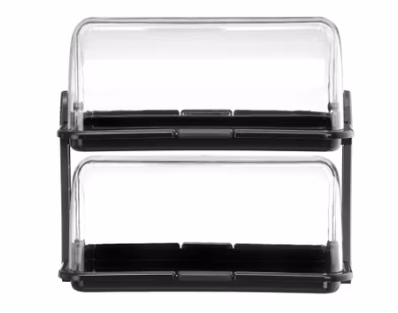 Roll-top display, HENDI, Double, Svart, 475x325x(H)415mm, Rectangular