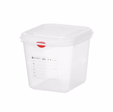 GN 1/6 container, Polypropen, HENDI, GN 1/6, 2,6L, Transparent, 176x162x(H)150mm, Rectangular