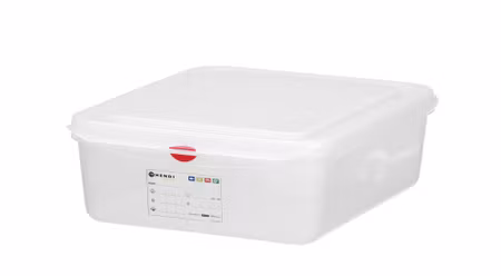 GN 1/2 container, Polypropen, HENDI, GN 1/2, 6,5L, Transparent, 325x265x(H)100mm, Rectangular