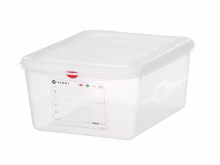 GN 1/2 container, Polypropen, HENDI, GN 1/2, 10L, Transparent, 325x265x(H)150mm, Rectangular