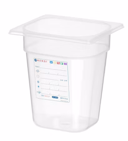 Container GN 1/6 HACCP, HENDI, GN 1/6, 3,4L, Transparent, 176x162x(H)200mm