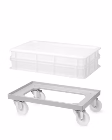 Trolley för pizza dough boxes, AmerBox, Light grey, 600x400mm