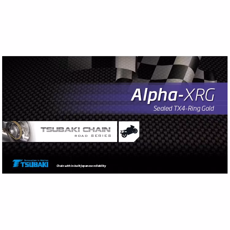 Tsubaki Alpha 2 XRG X-ring 428, clip, 130 länkar, Gold, 2400kg