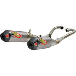Honda 250 ('18-'19) T-6 Stainless Dual System w/titanium shell/carbon fiber end-cap