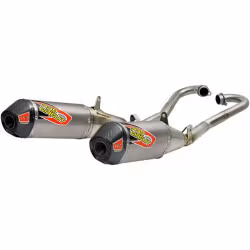 Honda 250 ('18-'19) T-6 Stainless Dual System w/titanium shell/carbon fiber end-cap