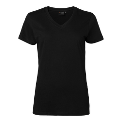 TOPSWEDE 202 V-ringad T-shirt DAM Svart