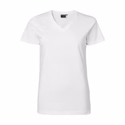 TOPSWEDE 202 V-ringad T-shirt DAM Vit