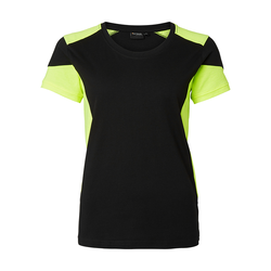 TOPSWEDE 211 T-shirt Dam Svart / Fluorescerande Gul