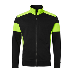 TOPSWEDE Zip tröja Svart / Fluorescerande Gul