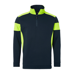 TOPSWEDE Half-Zip tröja Marin/ Fluorescerande Gul