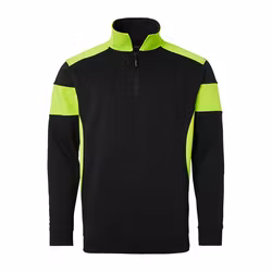 TOPSWEDE Half-Zip tröja Svart / Fluorescerande Gul