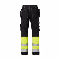 TOPSWEDE Hantverksbyxa Craftsmen Bomull Hi-Vis Svart/Fluorescerande Gul