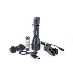 NEXTORCH  komplett eftersökspaket T7 med vit LED på 900 lm. Inkl uppladdningsbart batteri (18650), tryckströmbrytare och fäste