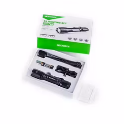 NEXTORCH komplett eftersökspaket T5 med vit LED 760lm. Inkl. 2x123A batteri, tryckströmbrytare och fäste för vapenmontering