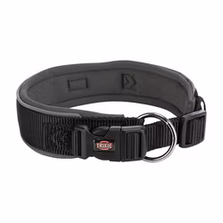 TRIXIE Premium halsband, X-bred, svart/grafit
