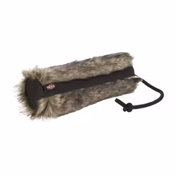 TRIXIE Pälsdummy, plysch/polyester, ø 6 × 20 cm, kaninpälslook/svart
