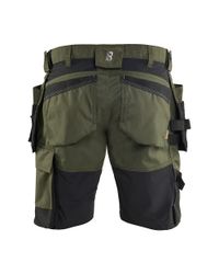 BLÅKLÄDER Hantverksshorts Stretch - Skogsgrön/svart
