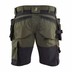 BLÅKLÄDER Hantverksshorts Stretch - Skogsgrön/svart