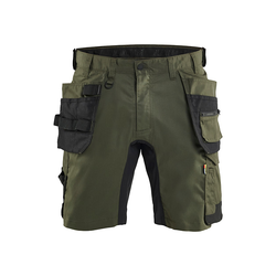 BLÅKLÄDER Hantverksshorts Stretch - Skogsgrön/svart