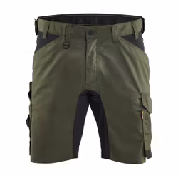 BLÅKLÄDER Hantverksshorts Stretch - Skogsgrön/svart