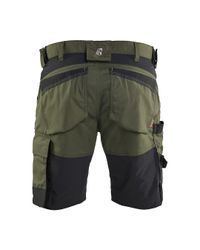BLÅKLÄDER Hantverksshorts Stretch - Skogsgrön/svart