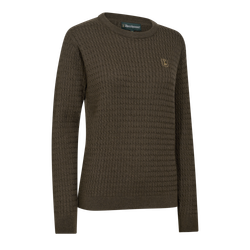 DEERHUNTER Lady Harrington Cable Knit - Brown Melange