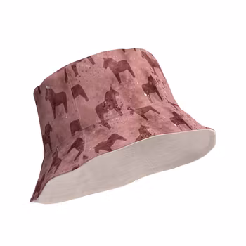 Vändbar Solhatt - Dalahästar - Hallon/Whisp